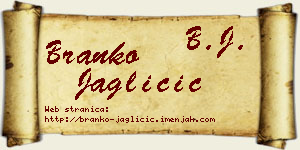Branko Jagličić vizit kartica